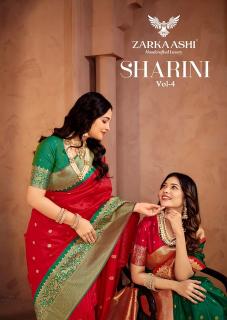 Zarkaashi sharini vol 4 banarasi best saree in low price